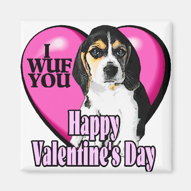 Imán Día de San Valentín Beagle (Frente)