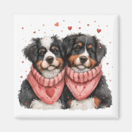 Imán Día de San Valentín Bernese Mountain Dogs