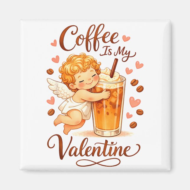 Imán Día de San Valentín Café Es Mi Café Amor de San Va (Frente)