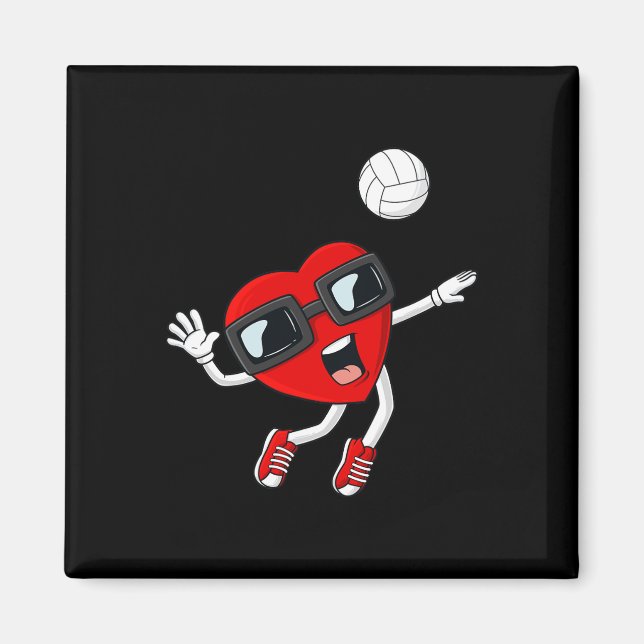 Imán Día de San Valentín Chicas de voleibol  (Frente)
