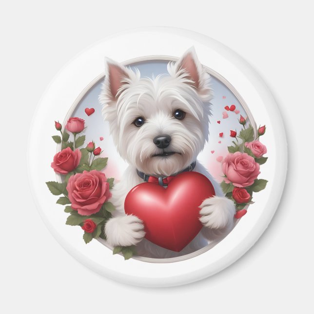 Imán Día de San Valentín con corazón (Frente)