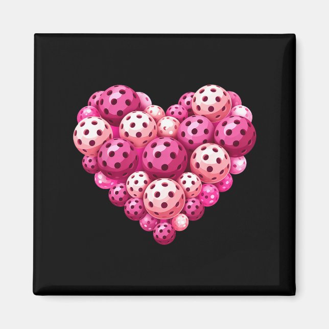 Imán Día de San Valentín corazón de pickleball amante d (Frente)