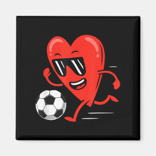 Imán Día de San Valentín Corazón Divertido Fútbol Chico