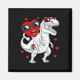 Imán Día de San Valentín Corazón montando Dinosaurio T 