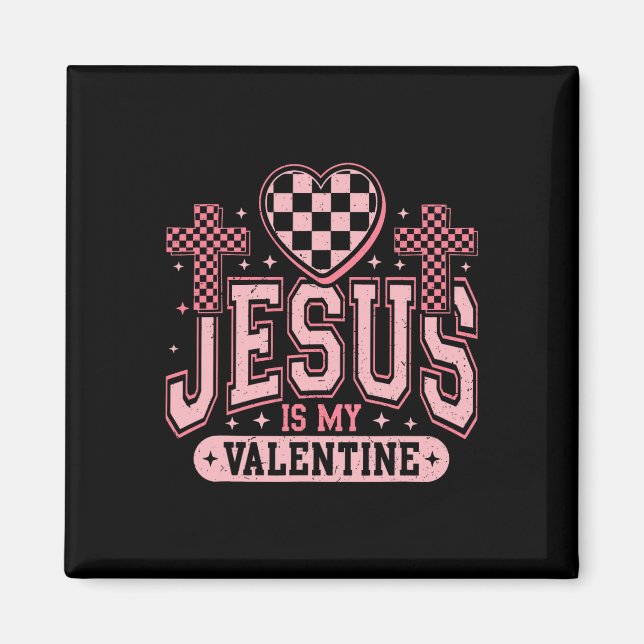 Imán Día de San Valentín Cristiano Jesús es mi Religios (Frente)