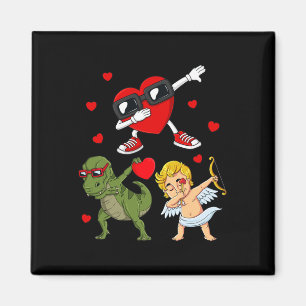 Imán Día de San Valentín Dabbing Heart And Cupid Fun T