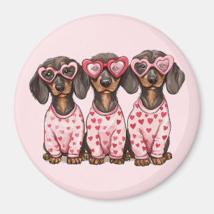 Imán Día de San Valentín Dachshund Dogs