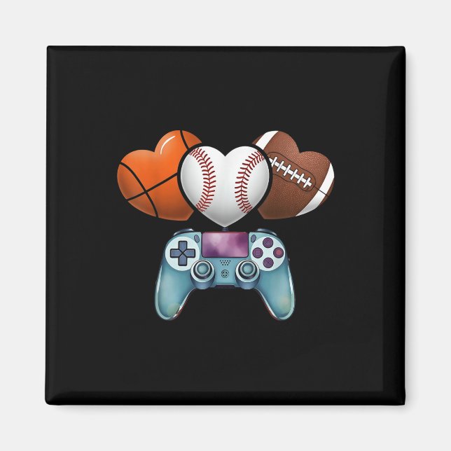 Imán Día de San Valentín de Baloncesto de Baseball Foot (Frente)