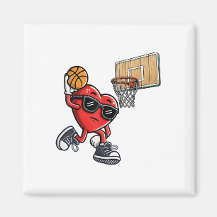 Imán Día de San Valentín de baloncesto de Cute Heart
