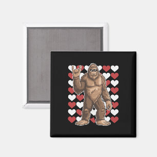 Imán Día de San Valentín de Bigfoot Corazones Divertido