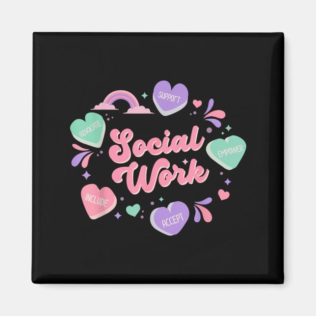 Imán Día de San Valentín de corazón de caramelo de trab (Frente)