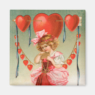 Imán Día de San Valentín de época, Chica victoriano con