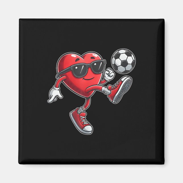 Imán Día de San Valentín de fútbol cariñoso Bo (Frente)