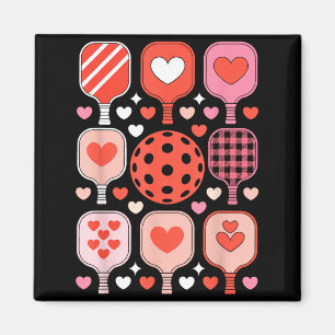 Imán Día de San Valentín de pickleball corazón divertid
