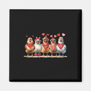 Imán Día de San Valentín de pollos Amor San Valentín Co