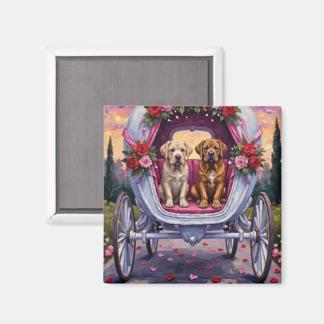 Imán Día de San Valentín del perro Bullmastiff  (Anverso/Reverso)