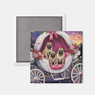 Imán Día de San Valentín del perro Pug