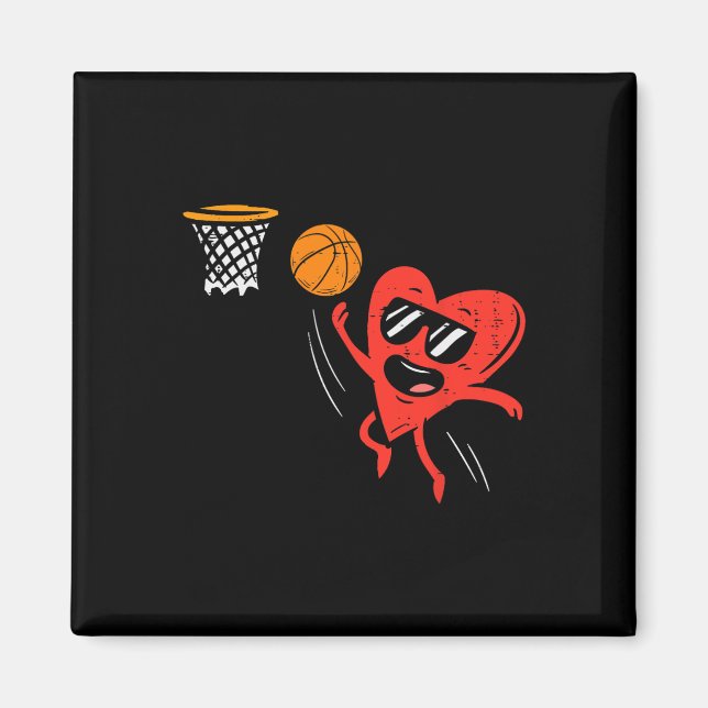 Imán Día de San Valentín Deporte de Cute de Baloncesto (Frente)