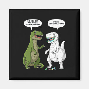 Imán Día de San Valentín Dinosaur T Rex Fun Hearts Chic