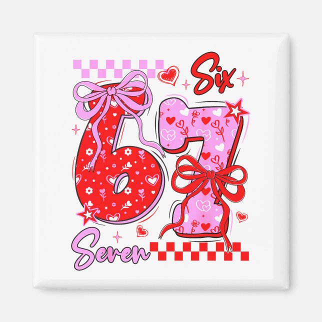 Imán Día de San Valentín divertido 67 Meme 6 7 Arco de  (Frente)