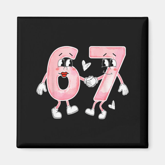 Imán Día de San Valentín divertido 6 7 Seis Siete Meme  (Frente)