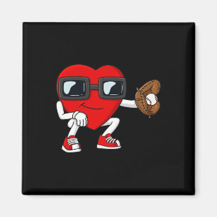 Imán Día de San Valentín Heart Baseball Catcher Fun Boy