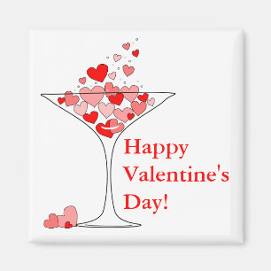 Imán Día de San Valentín Heart Love Cocktail Magnet