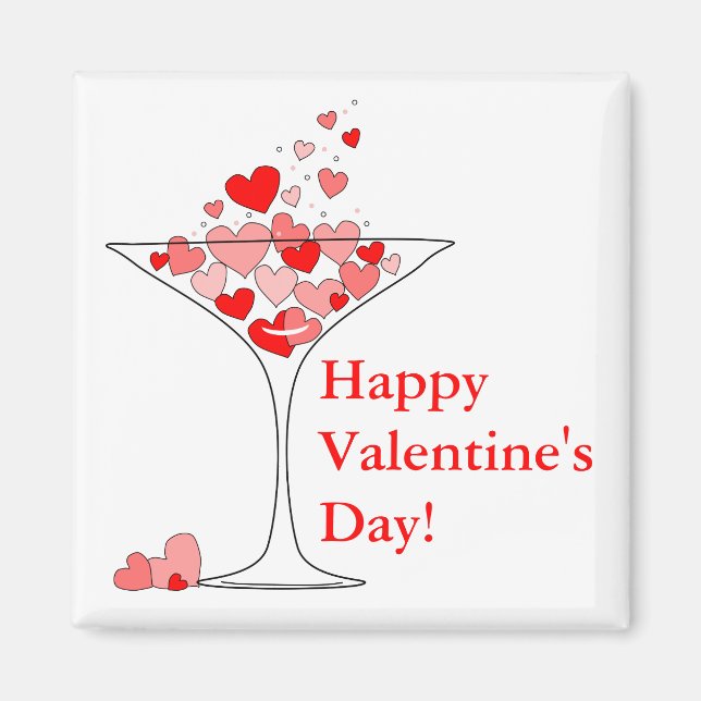 Imán Día de San Valentín Heart Love Cocktail Magnet (Frente)