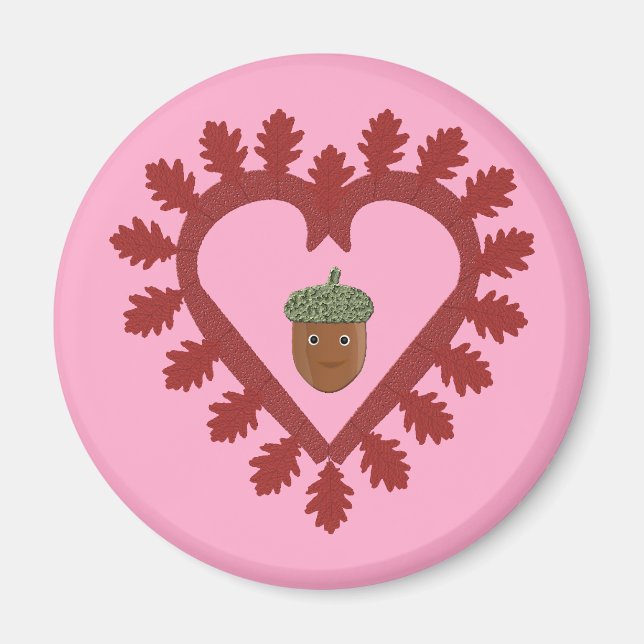 Imán Día de San Valentín Love Heart Acorn (Frente)
