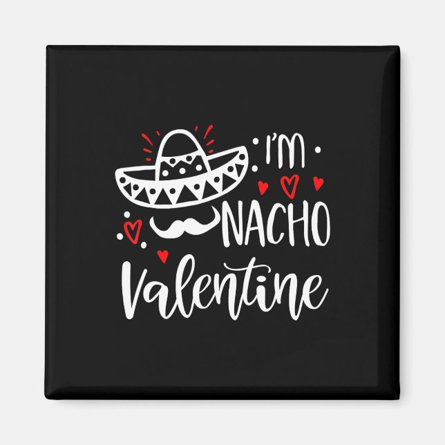 Imán Día de San Valentín Nacho Divertido Chica Chico Mu (Frente)