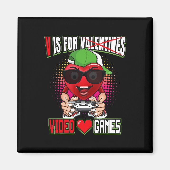 Imán Día de San Valentín para adolescentes varones V es (Frente)