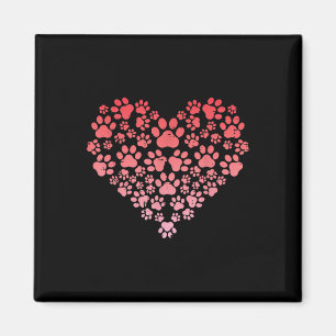 Imán Día de San Valentín Perro Gato Paws Corazón Para M