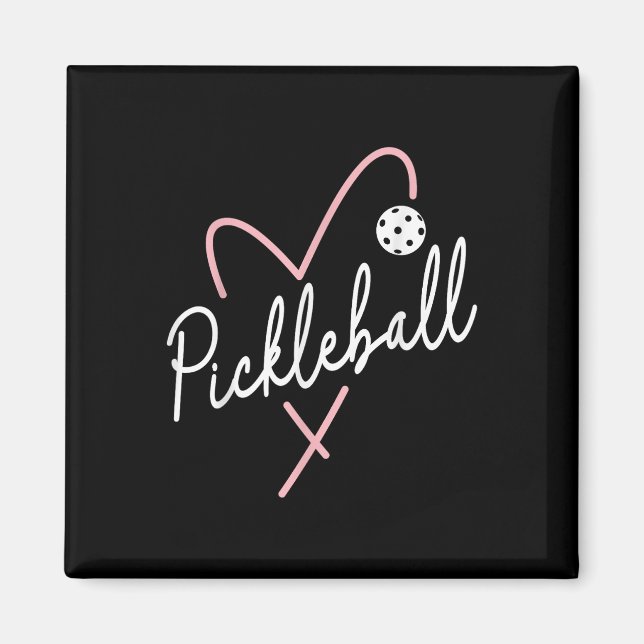 Imán Día de San Valentín Pickleball Forma divertida del (Frente)