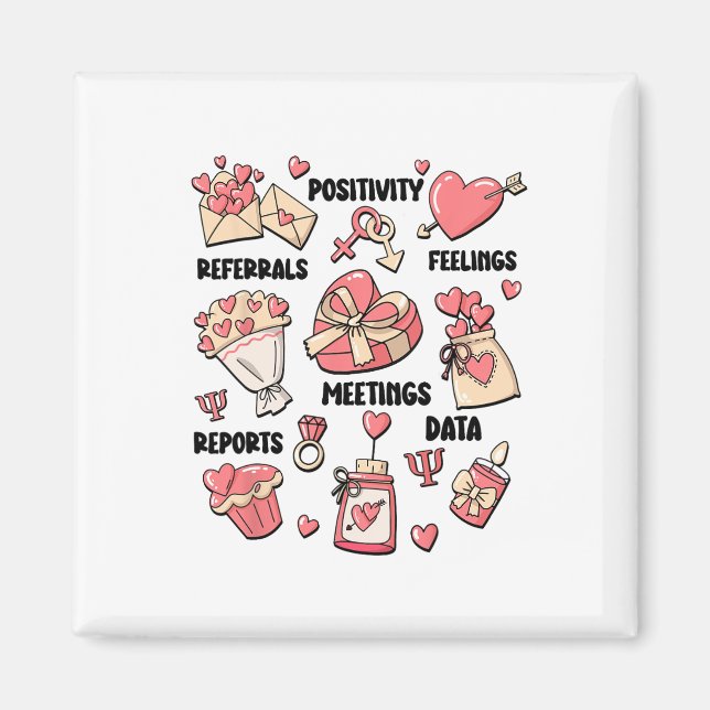 Imán Día de San Valentín Psicólogo Escolar Psicólogo Es (Frente)
