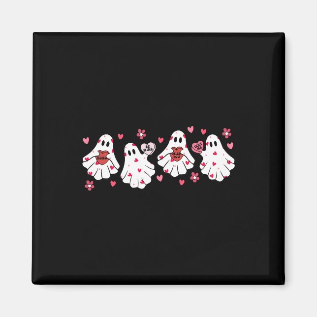 Imán Día de San Valentín retro, burro fantasma, espanto (Frente)