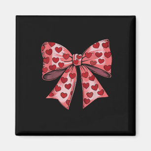 Imán Día de San Valentín Retro Coquette Bow Mujeres Niñ