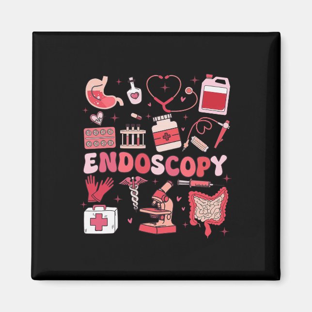 Imán Día de San Valentín Retro Endo Crew Enfermera Endo (Frente)