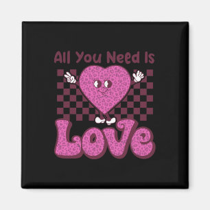 Imán Día de San Valentín Retro Groovy Todo Lo Que Neces