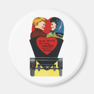 Imán Día de San Valentín Retro Vintage, Amor y Romance