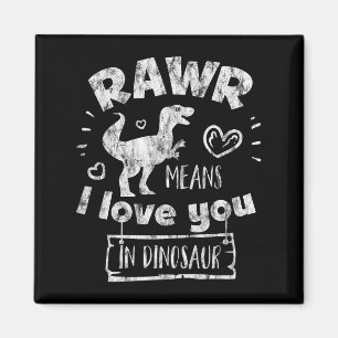 Imán Día de San Valentín T-rex Rawr Significa Te Amo En