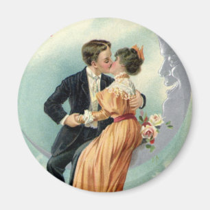 Imán Día de San Valentín Victoriano Antiguo Beso en la