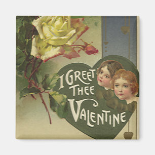 Imán Día de San Valentín Victoriano Antiguo, Niñas y Ro