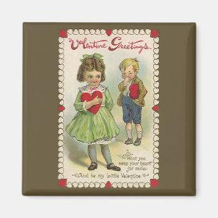 Imán Día de San Valentín Victoriano Antiguo, Niños Tími