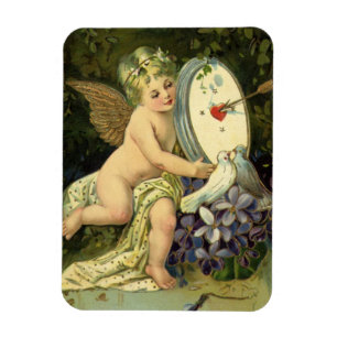 Imán Día de San Valentín Victoriano, aves de amor ángel
