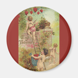 Imán Día de San Valentín Vintage, Adorables Querubines