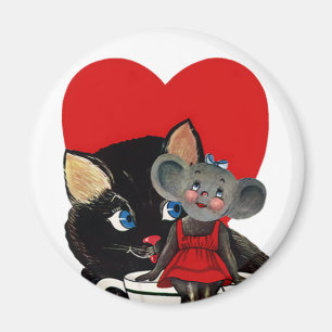 Imán Día de San Valentín Vintage, Corazón Taza de Té Ga