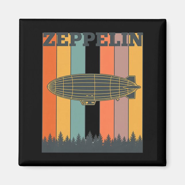 Imán Día de San Valentín Zeppelin Retro Antiguo Dirigib (Frente)