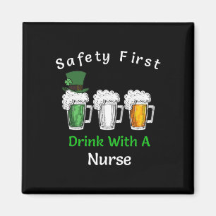 Imán Día De St Patricks - Primer Bebida De Seguridad Co