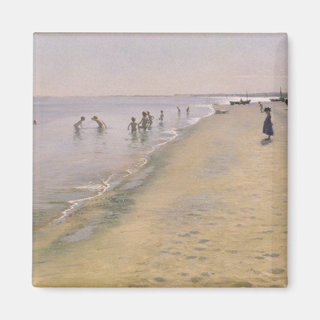Imán Día de verano en la playa sur de Skagen, 1884 (Frente)