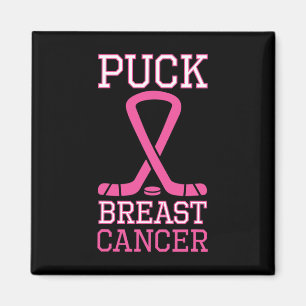 Imán Día del Cáncer de Hockey sobre Hielo de Cinta Rosa
